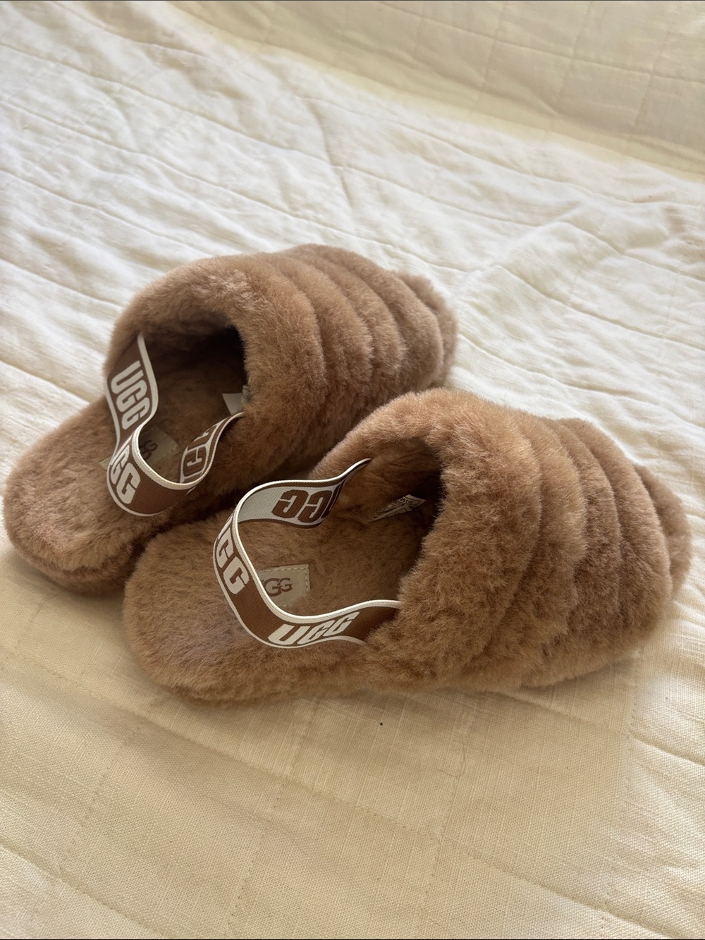 UGG Chestnut Fluff Slide Slippers